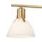 Hello Honey® 24" Cooper White & Gold Metal 3-Light Vanity Light with Etched Glass Shades